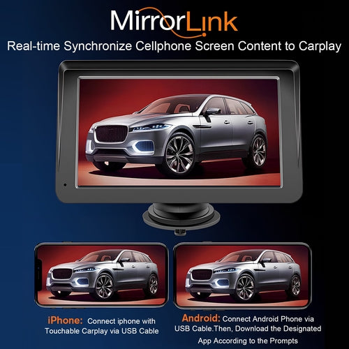 Portable Car Stereo Wireless CarPlay & Android Auto, Car Radio 7inches